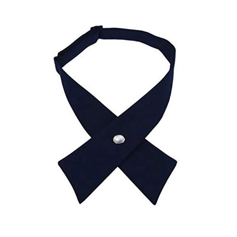 Patiky Tie for Men Women Adjustable Criss-Cross Bowtie School Uniform Pre Tied Bows for Girls Neck Tie Accessories PTK03 (D Navy) - Image 1